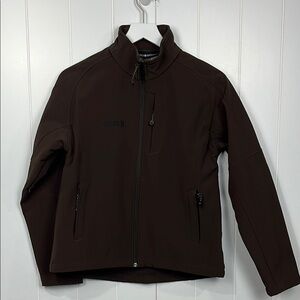Black Diamond Aspen Ski Jacket S Chocolate Brown Full Zip Pockets Mock Neck EUC